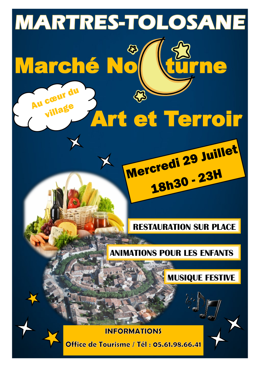 Marché nocturne Art et Terroir à Martes-Tolosane, mercredi 29 juillet 2015